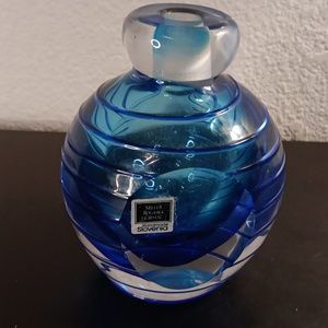 EXQUISITE Rogaska Sommerso Faceted 5.5" Crystal Bottlle Made in Slovenia.